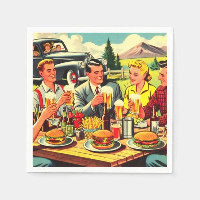 Servilleta De Papel Comics retro picnic (Anverso)
