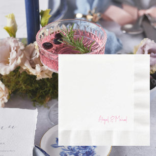 Servilleta De Papel Comida acuñada con Boda Hot Pink