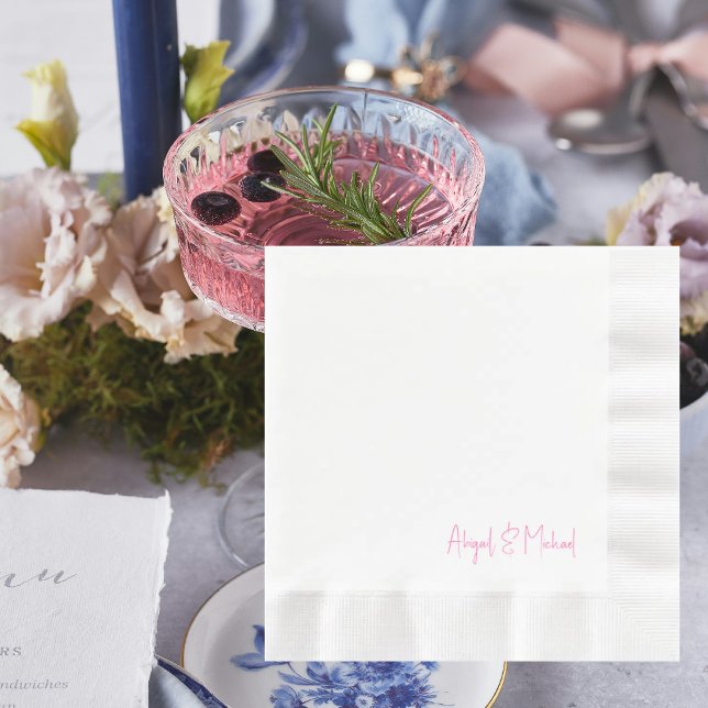 Servilleta De Papel Comida acuñada con Boda Hot Pink (Subido por el creador)