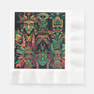 Servilleta De Papel Comida acuñada con "Paradigma Ancestral" cian de M