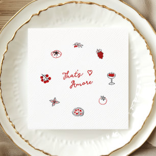 Servilleta De Papel Comida Italiana That's Amore Bridal Shower Rojo
