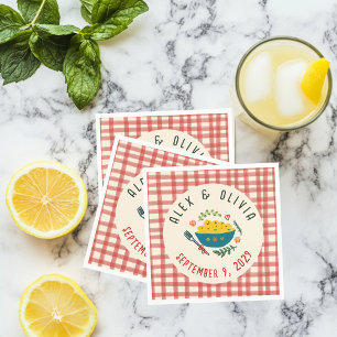 Servilleta De Papel Comida Italiana That's Amore Plaid Personalizado p