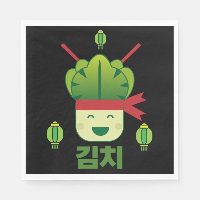Servilleta De Papel Comida kimchi asiática (Anverso)