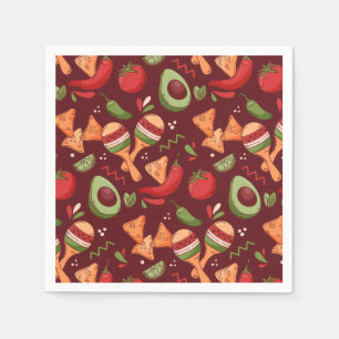 Servilleta De Papel Comida Mexicana Roja y Verde