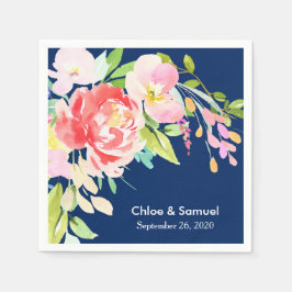 Servilleta De Papel Comidas coloridas y Boda floral