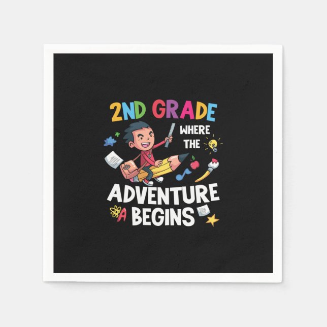 Servilleta De Papel Comienza la 2ª clase de profesor Adventure (Anverso)