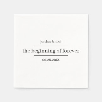 Servilleta De Papel Comienzo de Bodas Personalizadas Formales Modernas