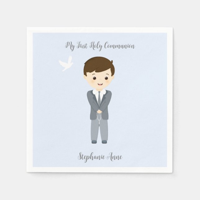 Servilleta De Papel Communion Dove Boy (Anverso)