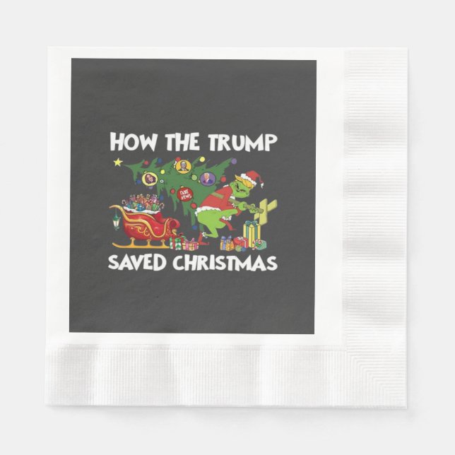 Servilleta De Papel Cómo salvó Trump a los Navidades (Anverso)