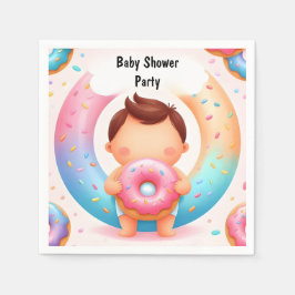 Servilleta De Papel Como Sueños Donuts Azules Rosa Y Diapers Baby Show