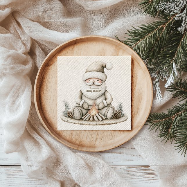Servilleta De Papel Cómodo Baby Shower Santa Winter (Subido por el creador)