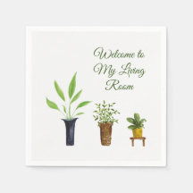 Cómodo salón de papel Placas Napkins