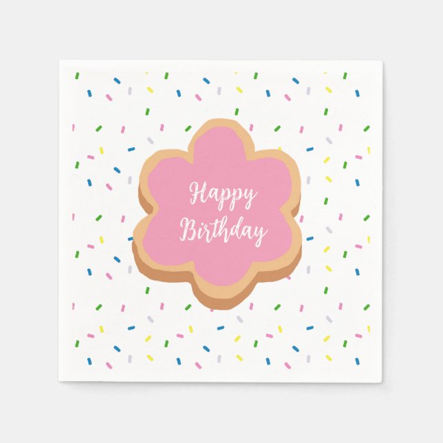 Servilleta De Papel Compañía de Galletas con Sprinkles de Cumpleaños F (Anverso)