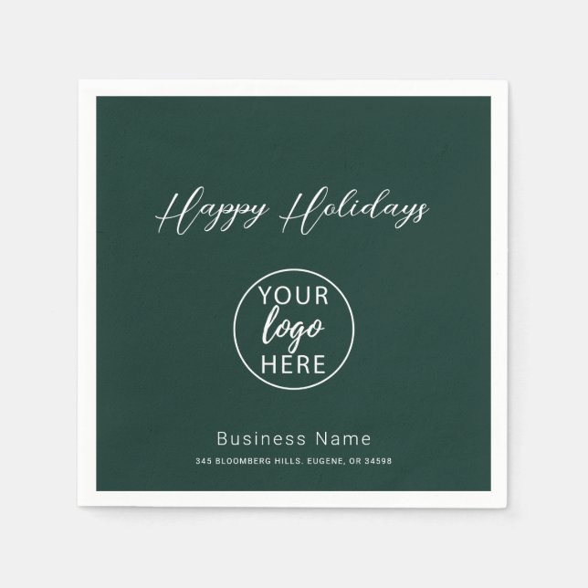 Servilleta De Papel Company Logo Christmas Happy Holidays Napkins (Anverso)