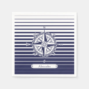Servilleta De Papel Compass Rosa Blue Stripes