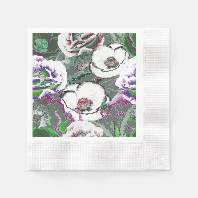 Servilleta De Papel Composición de las flores. (Anverso)