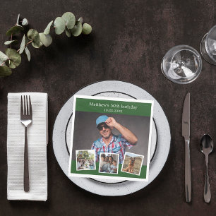 Servilleta De Papel Composición fotográfica de la fiesta de cumpleaños