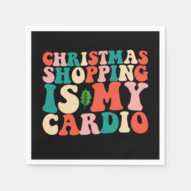 Servilleta De Papel Comprar navidades es mi feriado cardio (Anverso)