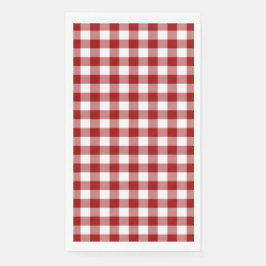 Servilleta De Papel Comprobación clásica de Gingham rojo y blanco