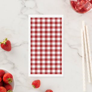 Servilleta De Papel Comprobación clásica de Gingham rojo y blanco