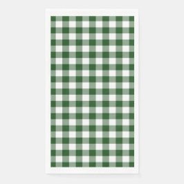 Servilleta De Papel Comprobación clásica de Gingham verde y blanco