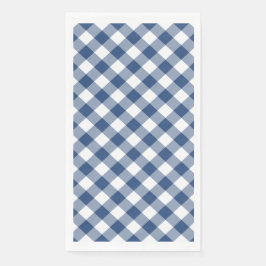 Servilleta De Papel Comprobación de Gingham azul y blanco