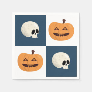 Servilleta De Papel Comprobaciones de calaveras y calabazas
