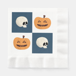 Servilleta De Papel Comprobaciones de calaveras y calabazas