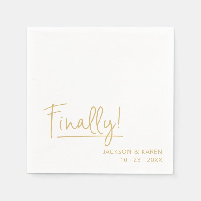 Servilleta De Papel Compromiso / Boda | ¡Finalmente! | Papel (Anverso)