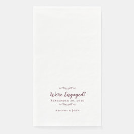Servilleta De Papel Compromiso con los Bodas Cena Burgandy