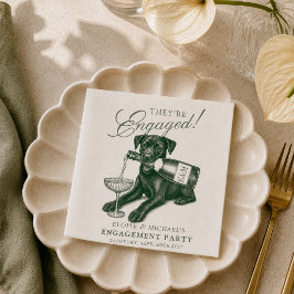 Servilleta De Papel Compromiso de Labrador Retriever Verde Salvia y Ch