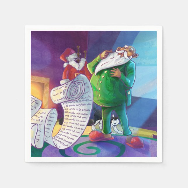 Servilleta De Papel Compruébelo dos veces Santa (Anverso)