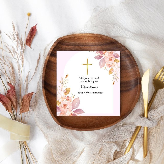 Servilleta De Papel Comunión de color de agua rosada (Subido por el creador)