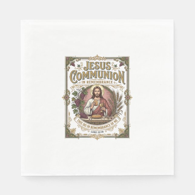 Servilleta De Papel comunión de Jesús Comunión de Jesús Fe Cristiana V (Anverso)