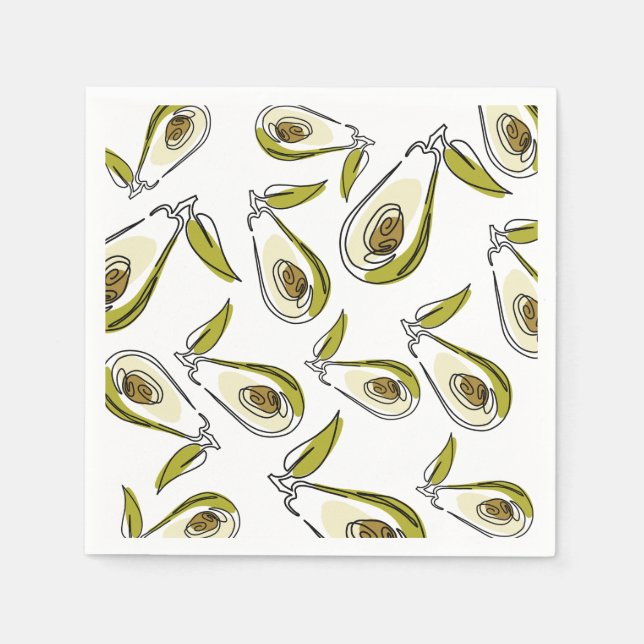 servilleta de papel con aguacate. (Anverso)