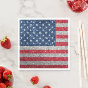 Servilleta de papel con brillo de bandera estadoun