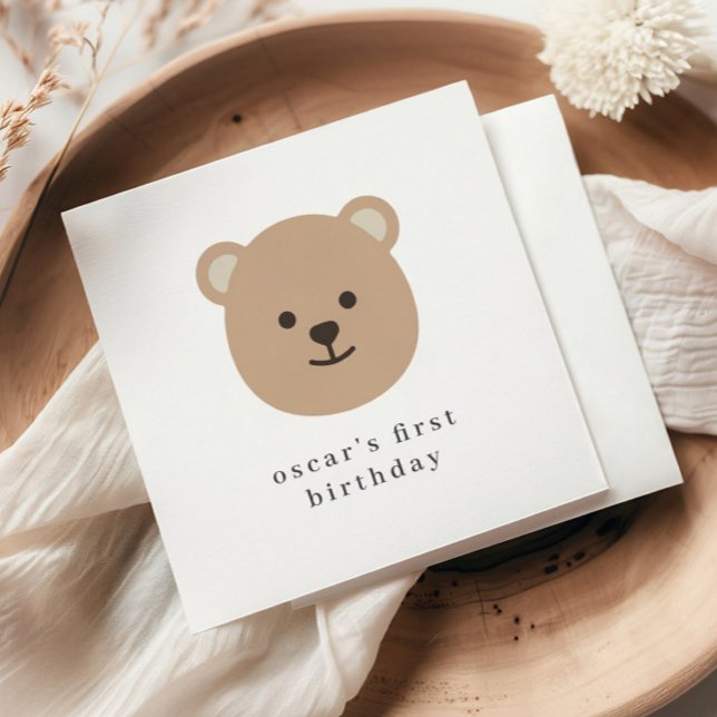 Servilleta de papel con cara de osito de peluche (Teddy Bear Face Paper Napkin)