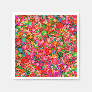 Servilleta de papel con confeti espolvoreado
