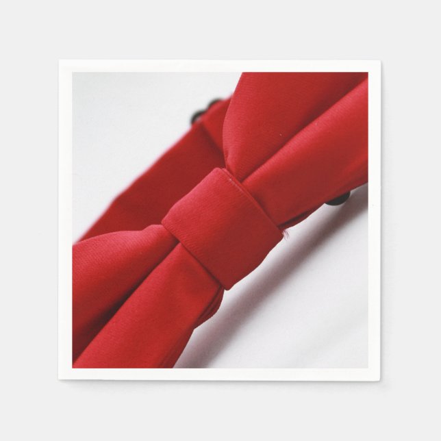 Servilleta de papel con corbata roja elegante (Anverso)
