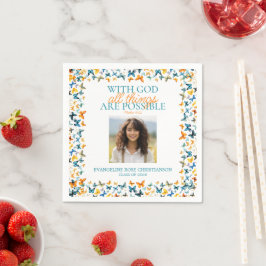 Servilleta De Papel Con Dios todas las cosas posibles mariposa Grad