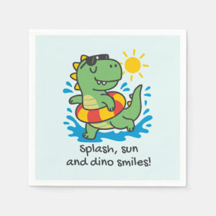 Servilleta de papel con diseño de dinosaurio