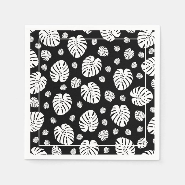 Servilleta de papel con estampado de hojas de palm (Anverso)