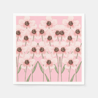 Servilleta de papel con estampado floral rosa