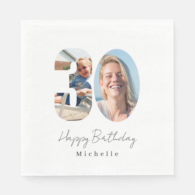 Servilleta de papel con foto personalizada para cu (Anverso)