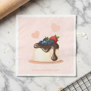 Servilleta de papel con ilustración de postre de f