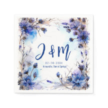 💍 con iniciales Cornflowers y Lavender Elegance