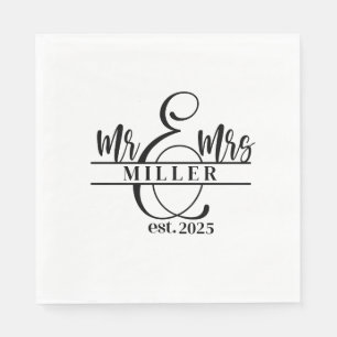 Servilleta de papel con nombre personalizado Sr. y