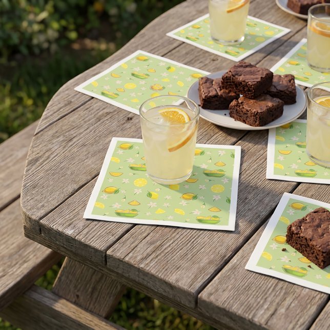 Servilleta de papel con patrón de limón de verano (Subido por el creador)