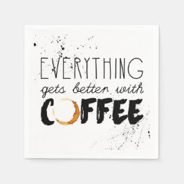 Servilleta de papel con tema de café