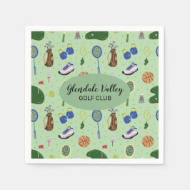 Servilleta de papel con tema de golf personalizado
